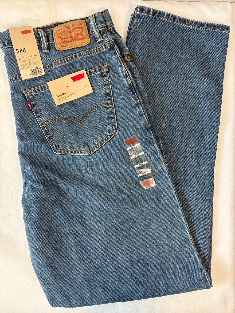 Levi's 560 Comfort Fit Jeans Men Big & Tall 40x38 NWT Medium Wash Tapered Leg